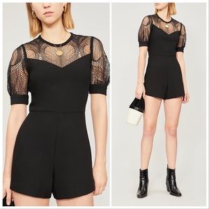 Maje Paris Rompers Izoni Tailored Lace Romper, Black, Size 40EU